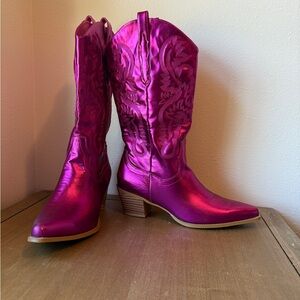 Women's Metallic Pink Western Boots size 11
